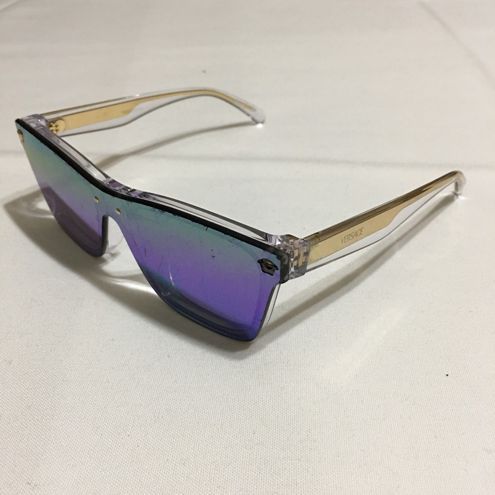 Versace VK 4004U 148/P1 Gold Plastic Square Sunglasses Multicolored
